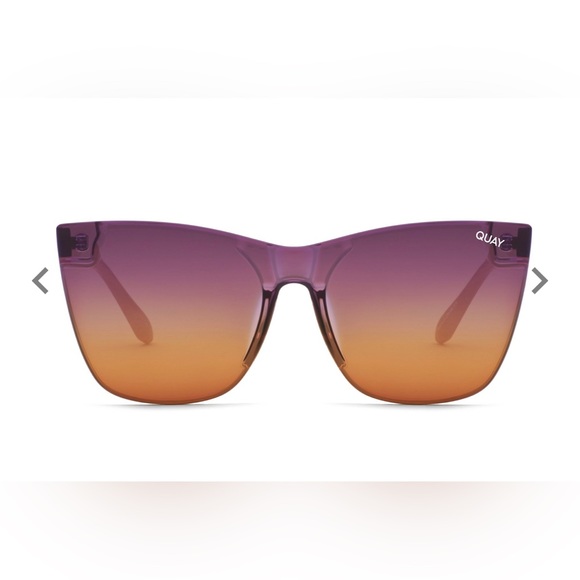 NEW- Quay COME THRU Women's Sunglasses Ivory / Purple To Orange - Picture 4 of 5